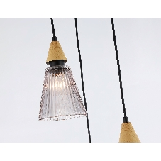 Светильник Ambrella light LH58112/3 BK/LW/SM черный/светлое дерево/дымчатый E14*3 max 40W D270*1200