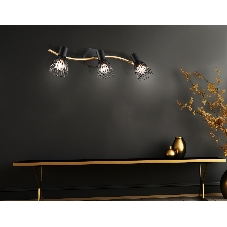 Светильник Ambrella light TR8661/3 BK/GD черный/золото E14/3 max 60W 550*100*170