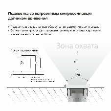 Встраиваемая LED подсветка Werkel W1154601 три режима с датчиком движения (белый)