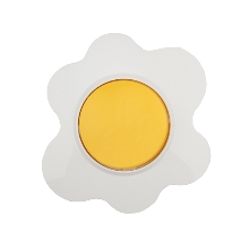 Выключатель одноклавишный Kranz HAPPY Яичница скрытой установки, желтый/белый