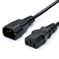 Кабель питания GoPower C14 (m)-C13 (f) 1.8м ПВХ удлинитель черный (1/10/100)