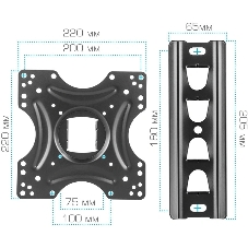Кронштейн Arm media LCD-405 черный, Кр. стал. наст. для TV 26