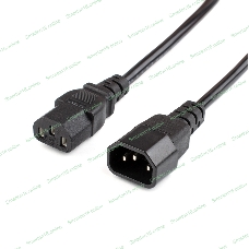 Кабель питания GoPower C14 (m)-C13 (f) 1.8м ПВХ удлинитель черный (1/10/100)