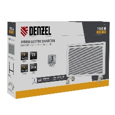 Конвектор электрический гибридный Denzel HybridX-1500 белый, 1500 Вт, 25 м2, термостат, дисплей