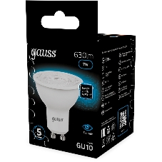 Лампа светодиодная Gauss 101506307 7Вт цок.: GU10 рефлек. 150B св. свеч. бел. хол. MR16 (упак.: 10 шт)