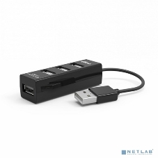 Контроллер Ritmix Разветвитель USB (USB хаб) настольный, кабель, на 4 порта USB, High speed USB 2.0, Plug-n-Play, питание от USB, 5В, скорость до 480 Мбит/с, черный (CR-2402)