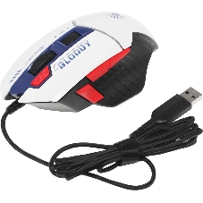 Мышь беспроводная A4Tech Bloody W95 Max Sports синий/белый оптическая (12000dpi) USB (10but)