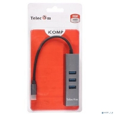 Переходник Telecom USB 3.1 Type-C -->RJ-45 1000Mbps +3 USB3.0, Aluminum Shell, 0.2м Telecom TA311C