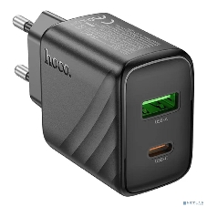 Сетевое зарядное устройство Hoco 30Вт, 3А, QC3.0/PD, 1хUSB, 1хType-C, CS23A, черный, коробка