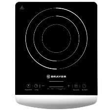 Плита настольная электрическая BRAYER BR2801 белый/черный, 2 кВт, индукция, конфорки - 1, стеклокерамика, сенсор