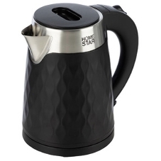Чайник электрический Homestar HS-1021 1500 Вт, 1.7 л, нержавейка+пластик, черный, двойной корпус