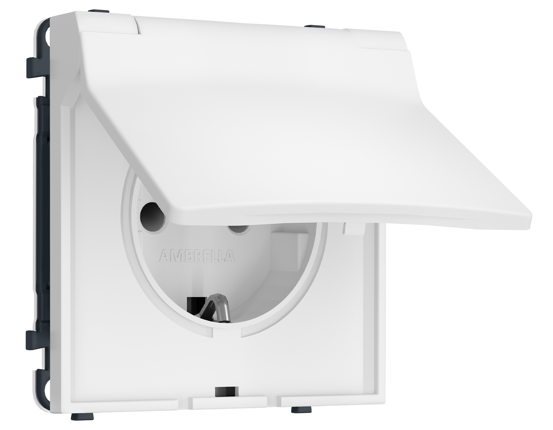 Комплект механизма электрической розетки SIGMA Белый матовый 50Hz 2P+E с/з с/ш и крышкой IP44 16A-250V QUANT PRO (SP1280, PR141)