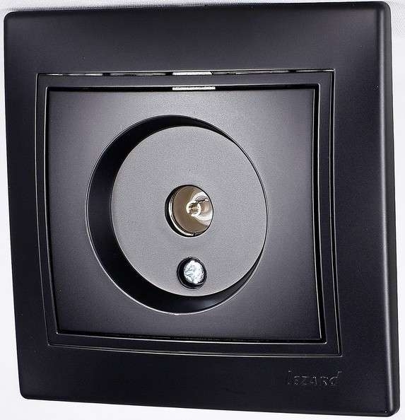 Розетка телевизионная СП Мира проходная черный бархат LEZARD 701-4242-129