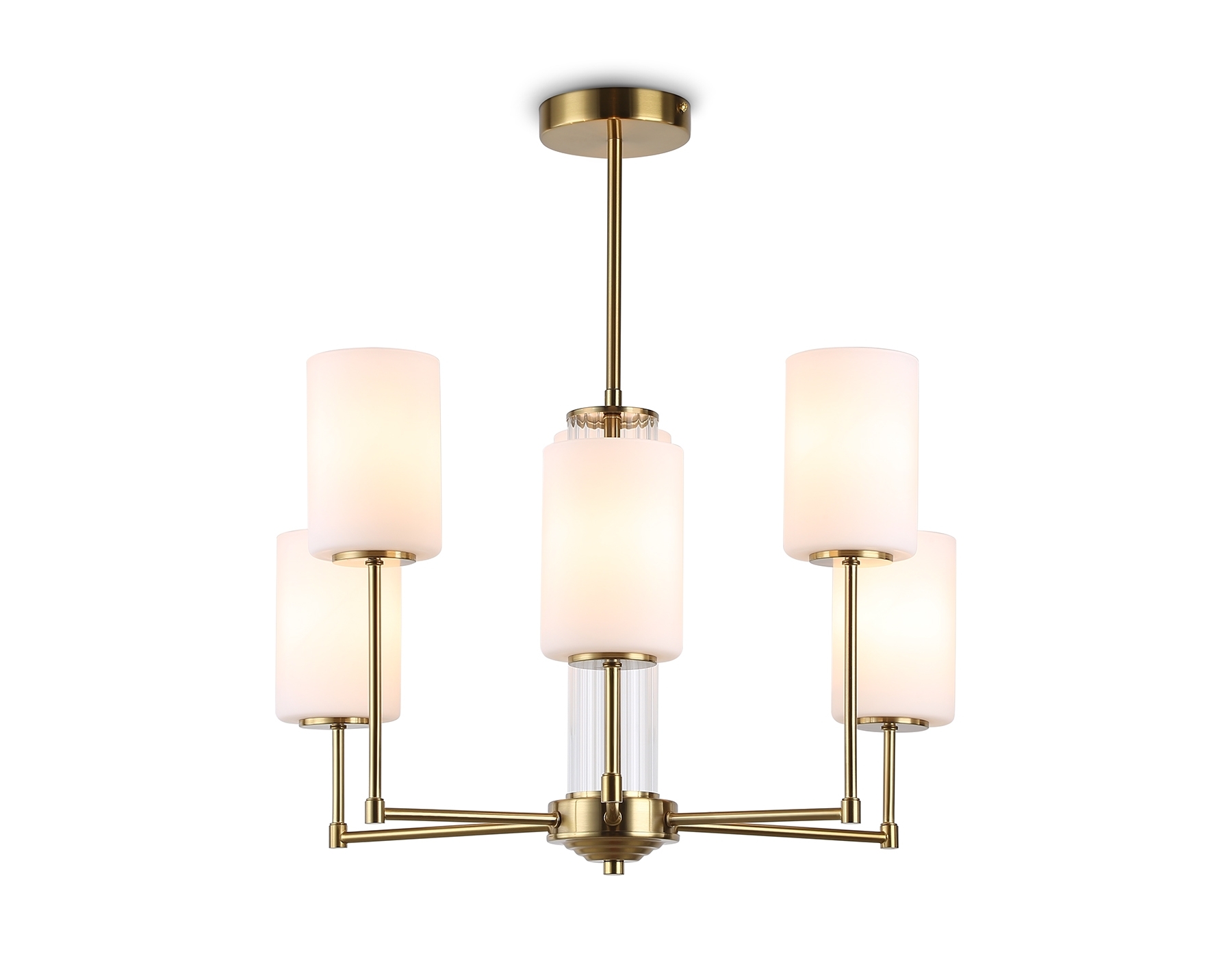 Люстра Ambrella light LH56215/6 BS/FR латунь/белый матовый E27/6 max 60W D600*600