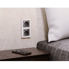 Комплект механизма электрической розетки ALFA Антрацит серый 2USB A+A 18W (быстрая зарядка) с/з QUANT (AP6590, VM155) MA659010