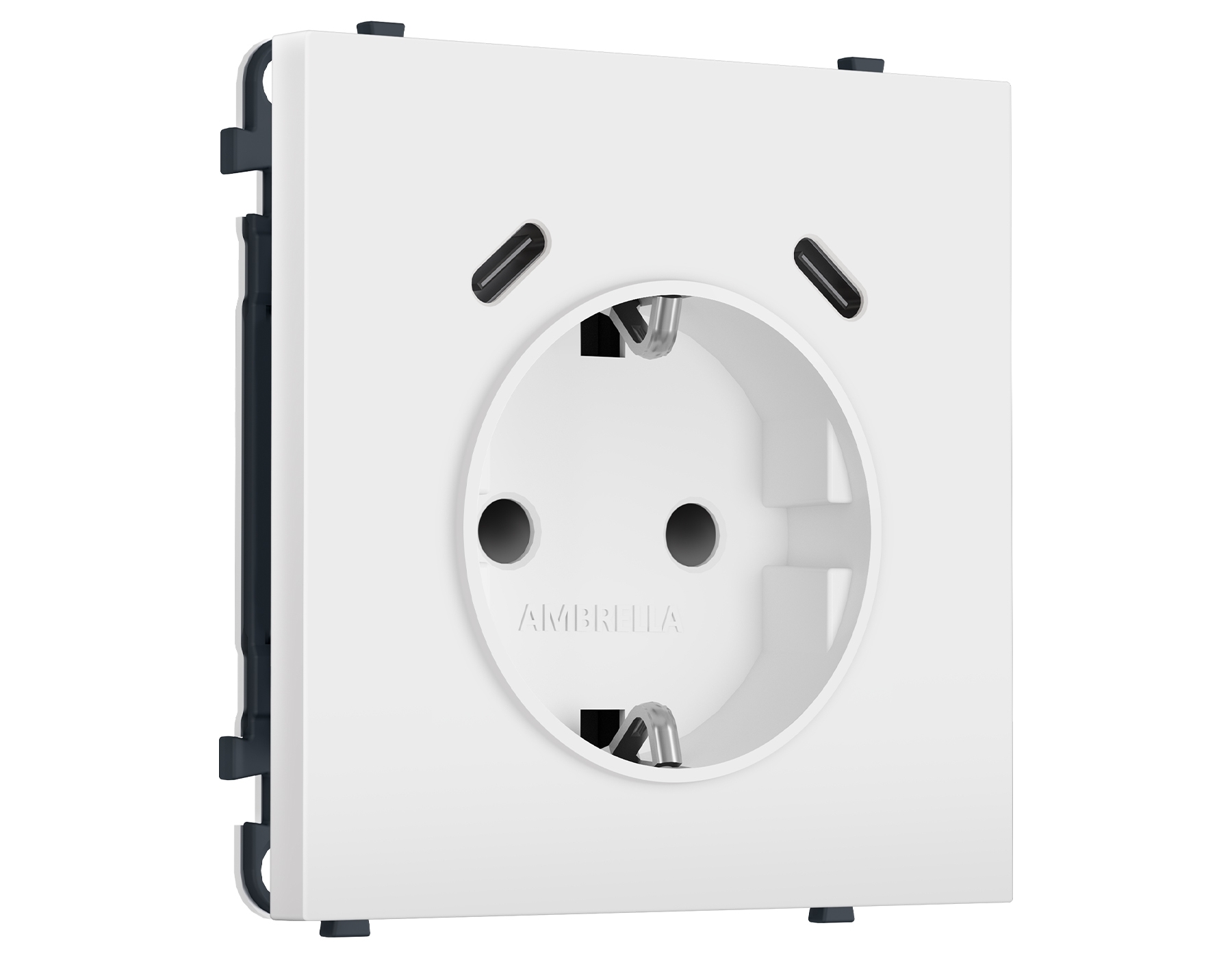 Комплект механизма электрической розетки SIGMA Белый матовый 2USB С+C 20W (быст. зар.) с/з с/ш 16A-250V QUANT PRO (SP1305, PR165)