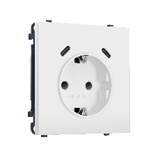 Комплект механизма электрической розетки SIGMA Белый матовый 2USB С+C 20W (быст. зар.) с/з с/ш 16A-250V QUANT PRO (SP1305, PR165)