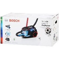 Пылесос Bosch BGS41POW1 черный/красный, 350/700 Вт, уборка сухая, пылесборник контейнер 2.4 л