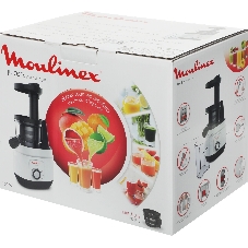 Соковыжималка Moulinex ZU150110 белый/черный, шнековая вертикальная, 150 Вт, 800 мл, электронное, реверс