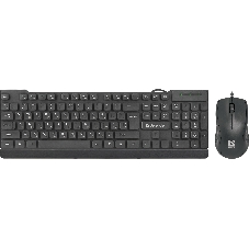 Комплект клавиатура+мышь Defender York C-777 проводной, USB, 1000 DPI, чёрный