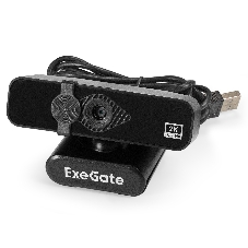 Веб-камера ExeGate Stream C958 2K 2560x1440, 30 кадр/с, USB Type-A, микрофон (шумоподавление), автоматическая фокусировка, шторка приватности, универсальное крепление