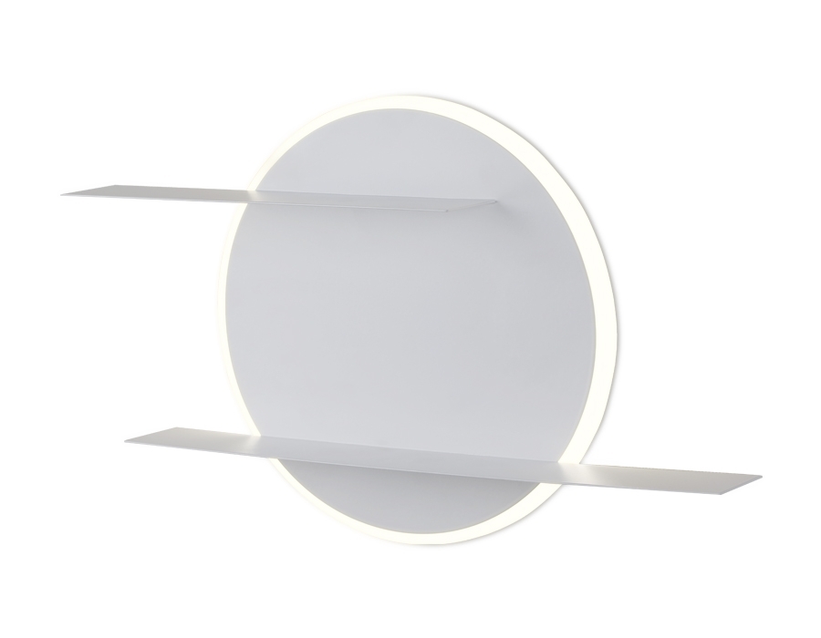 Настенный светодиодный светильник с полками Ambrella light FW102 WH/S белый/песок LED 4200K 28W 420*250*120