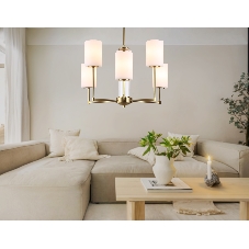 Люстра Ambrella light LH56215/6 BS/FR латунь/белый матовый E27/6 max 60W D600*600