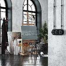 Переключатель одноклавишный Werkel Vintage (черный матовый/хром) W5812051