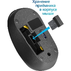 Мышь беспроводная Defender Hit MM-495 черный, 1600 dpi, радиоканал, USB, кнопки - 3