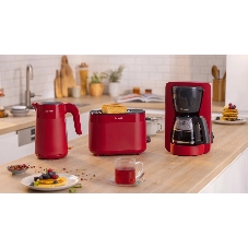 Чайник электрический Bosch TWK2M164 красный, 1.7 л, 2400 Вт, скрытый нагревательный элемент