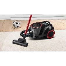 Пылесос Bosch BGS41POW1 черный/красный, 350/700 Вт, уборка сухая, пылесборник контейнер 2.4 л