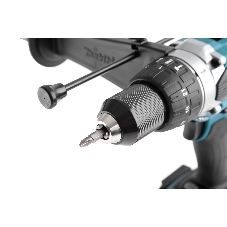 Дрель-шуруповерт Makita DHP458RFE аккумуляторная ударная[DHP458RFE]{18В,2х3Ач Li-ion,БЗП-13мм,0-400\2000об\м,91\58Нм,2.3кг,чем,мет редуктор,бок рукоятка}