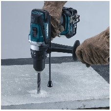 Дрель-шуруповерт Makita DHP458RFE аккумуляторная ударная[DHP458RFE]{18В,2х3Ач Li-ion,БЗП-13мм,0-400\2000об\м,91\58Нм,2.3кг,чем,мет редуктор,бок рукоятка}