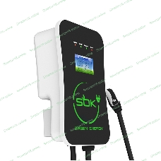Зарядная станция S'OK Green Energy серии M3W Wallbox EV Charger SM3W10732542-7, 1-фаза, 7кВт (32А/220В), OCPP 1.6J, уровень защиты IP54, кабель 7.5м