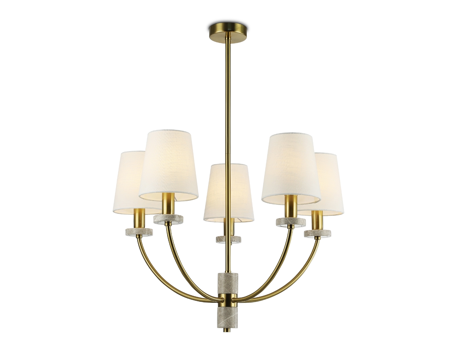 Люстра Ambrella light LH75351/5 SB/WH бронза/белый E14*5 max 40W D630*780