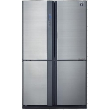 Холодильник Sharp SJ-EX93PSL нержавеющая сталь трехкамерный 345/211л морозилка снизу, No Frost, Side by Side