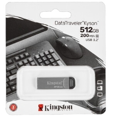 Флешка USB Kingston DataTraveler Kyson metal case silver (DTKN/512Gb), 512Gb, USB 3.0, R/W 200/60, серый