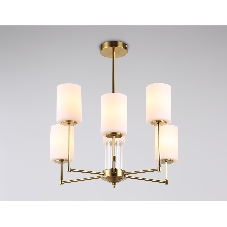 Люстра Ambrella light LH56215/6 BS/FR латунь/белый матовый E27/6 max 60W D600*600