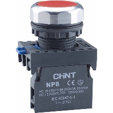 Кнопка управления CHINT NP8-11BN/4 без подсветки красн. 1НО+1НЗ IP65