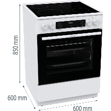 Плита электрическая Gorenje GEC6C40WD белый, конфорок 4 электрических, духовка 71 л, 60 см x 85 см x 60 см
