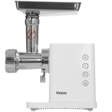 Мясорубка электрическая Haier HG-700 белый, 1900 Вт, 3.0 кг/мин, реверс, защита от перегрузки, металлический лоток, насадки - 5