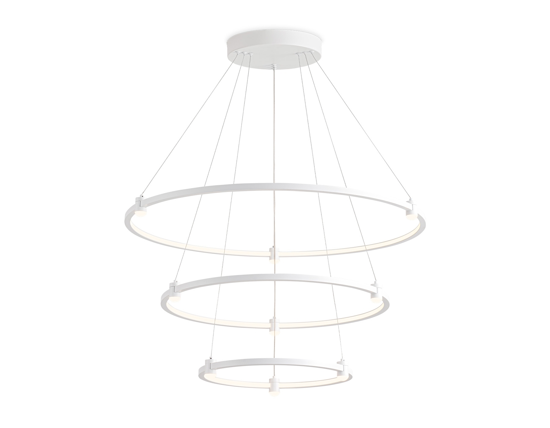 Подвесной светодиодный светильник Ambrella light FL5511/3+9 WH белый 90W 3000K/4200K/6400K D800/600/400*1300 (без ПДУ)