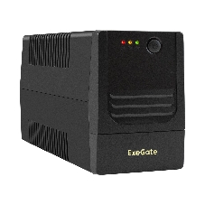 Источник бесперебойного питания ExeGate Power NB-400.LED.AVR.2SH (400VA/240W, LED, AVR, 2*Schuko, батарея 12V 4.5Ah, черный)