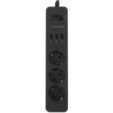 Удлинитель с USB зарядкой HARPER UCH-315 черный