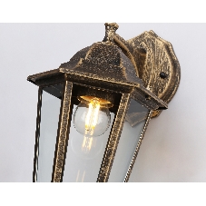Уличный настенный светильник Ambrella light ST2019 GD/BK/CL золото/черный/прозрачный IP54 E27 max 40W 360*150*210