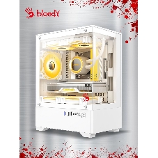 Компьютерный корпус Bloody CC-125 белый без БП mATX 5x120мм 2xUSB2.0 1xUSB3.0 audio bott PSU