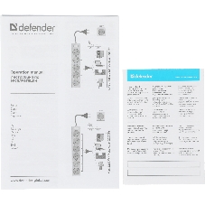Сетевой фильтр Defender ES, 5.0 м, 5 розеток белый