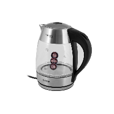 Чайник электрический Centek CT-0059 London, стекло, 1.8л, 2200Вт, LED-подсветка, отделка нерж.