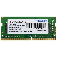 Оперативная память Patriot, DDR4, 8GB (1x8 GB), 2400 MHz, CL17, SO-DIMM
