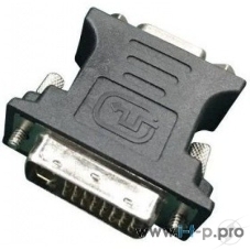 Переходник DVI-VGA Cablexpert A-DVI-VGA-BK, 29M/15F, черный, пакет